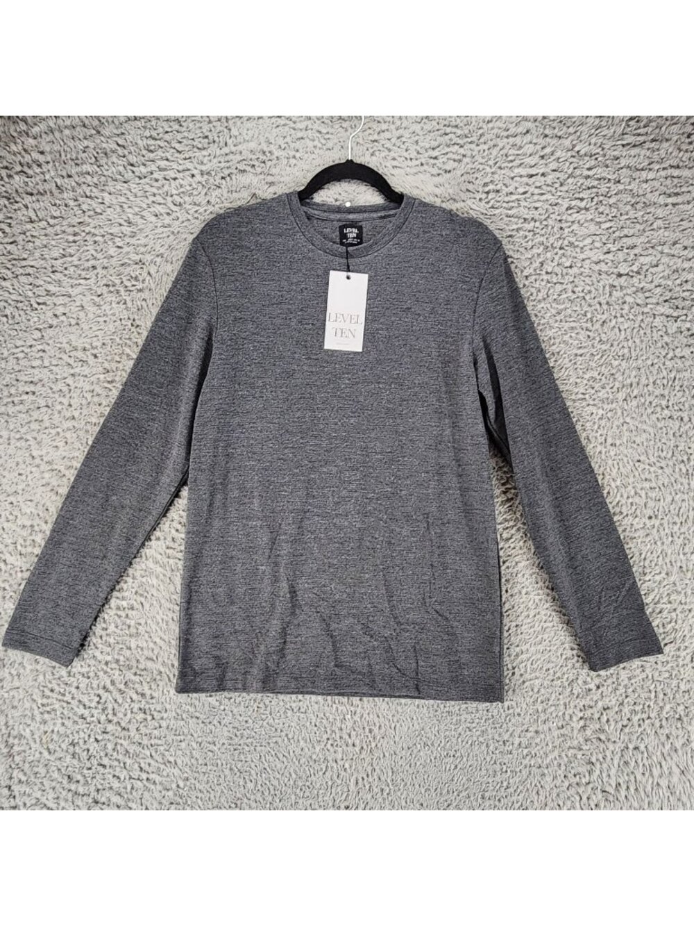 Level Ten Shirt Mens Small Gray Long Sleeve Jersey Tee *NWT*